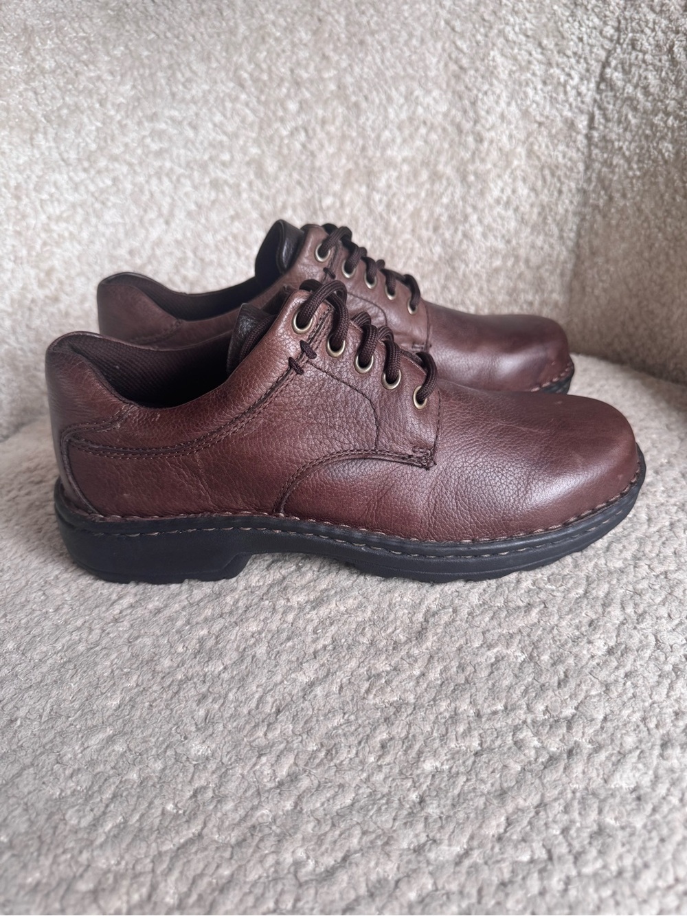 Vintage GBX Leather Shoes Mens 8 Wide Brown Lace Up Casual Work Oxfords